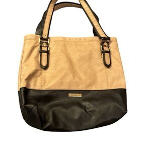 Christian Siriano Two-Tone Black and Tan Tote Bag For Payless
